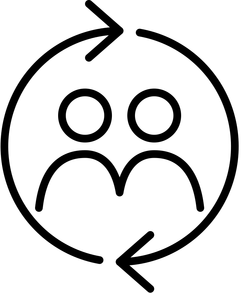Circular Arrow and User Icon